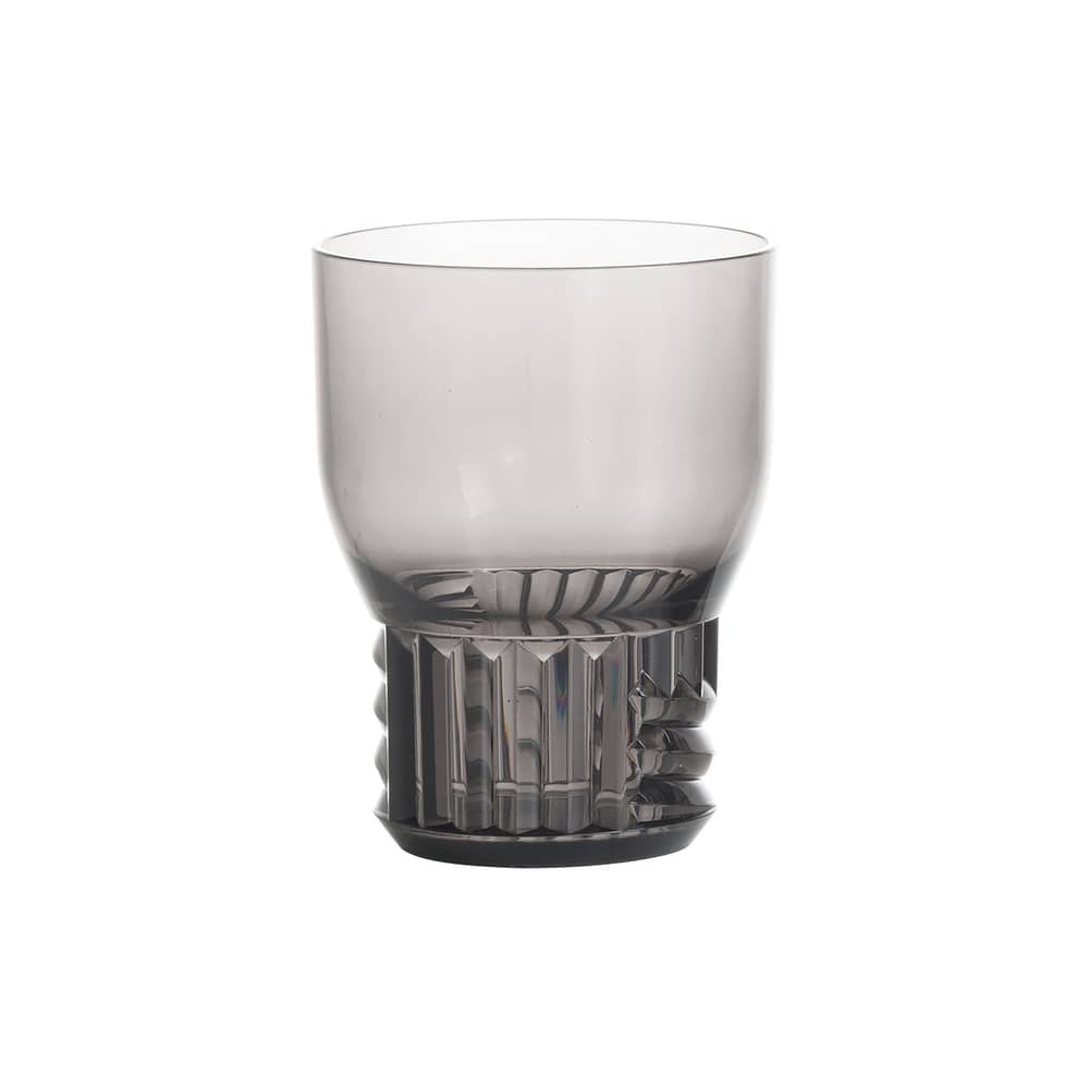 Bicchiere Trama Small materiale plastico grigio / H 11 cm - Kartell - Grigio fumé - Tecnopolimero