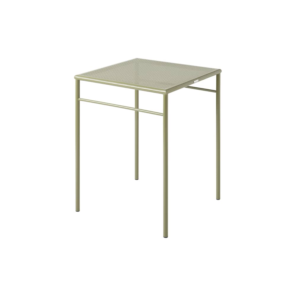 quadratischer Tisch T37 Tressée metall grün / 60 x 60, 2 bis 4 Personen - Geflochtenes Tablett - Tolix - Grünes Zuckerrohr - rostfreier Stahl