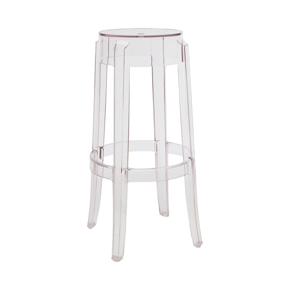 Tabouret haut empilable Charles Ghost plastique transparent / H 75 cm - Kartell - Cristal - Polycarbonate