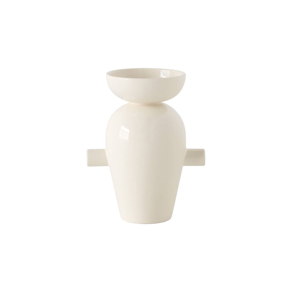 Vaso Momento JH40 ceramica bianco / Jaime Hayon - L 19,3 x H 28,8 cm - &tradition - Crema - Ceramica smaltata