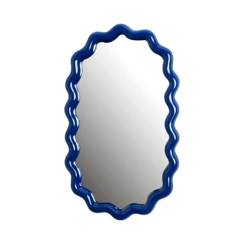 Zigzag Wall mirror plastic material blue / 40 x 24 cm - Polyresin - & klevering - 40 x 24 cm / Blue - Glass, Polyresin