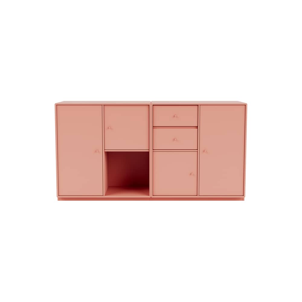 Anrichte Couple holz rosa / B 139.2 x T 38 x H 72,6 cm - MONTANA - Rhubarb 151 - lackierte Holzfaserplatte