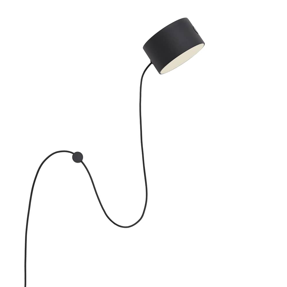 Applique avec prise Post métal noir / LED - Spot aimanté orientable - Muuto - Applique / Noir - Acier laqué