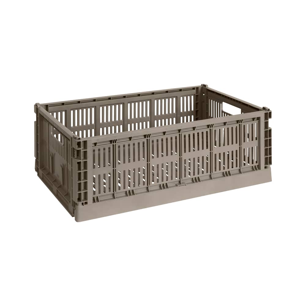 Korb Colour Crate plastikmaterial grau Large / 34,5 x 53 cm - Recycled - Hay - Warmes Grau - Recyceltes Polypropylen