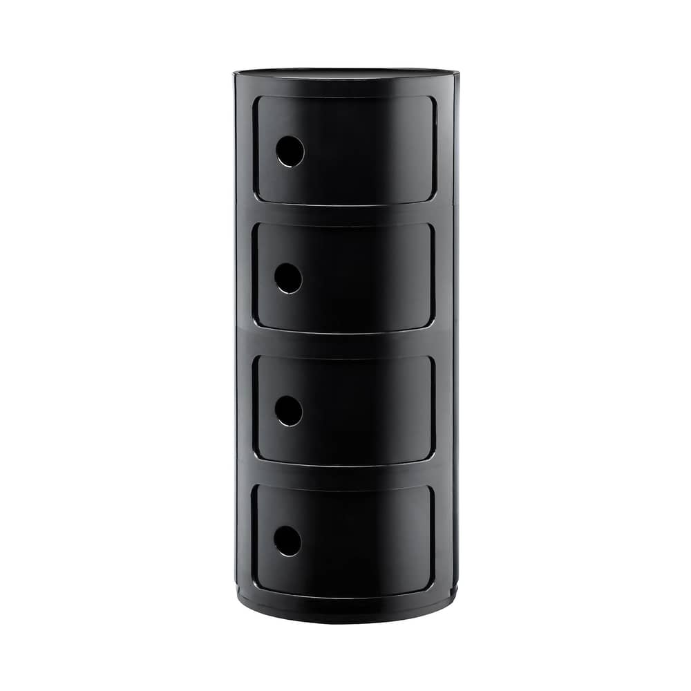 Portaoggetti Componibili / 4 cassetti - H 77 cm - Kartell - Nero - ABS