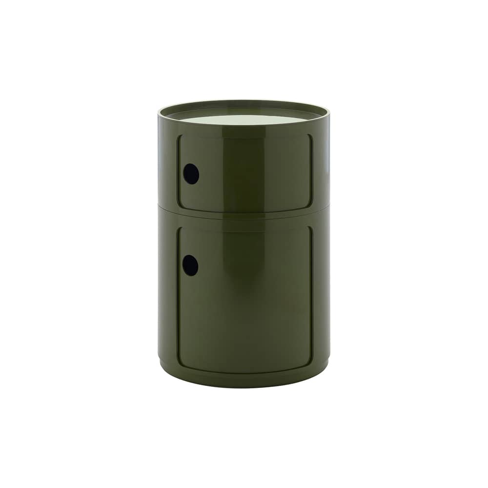 Rangement Componibili New Big plastique vert / 2 tiroirs - Ø 42 x H 61,5 cm - Kartell - Vert - ABS