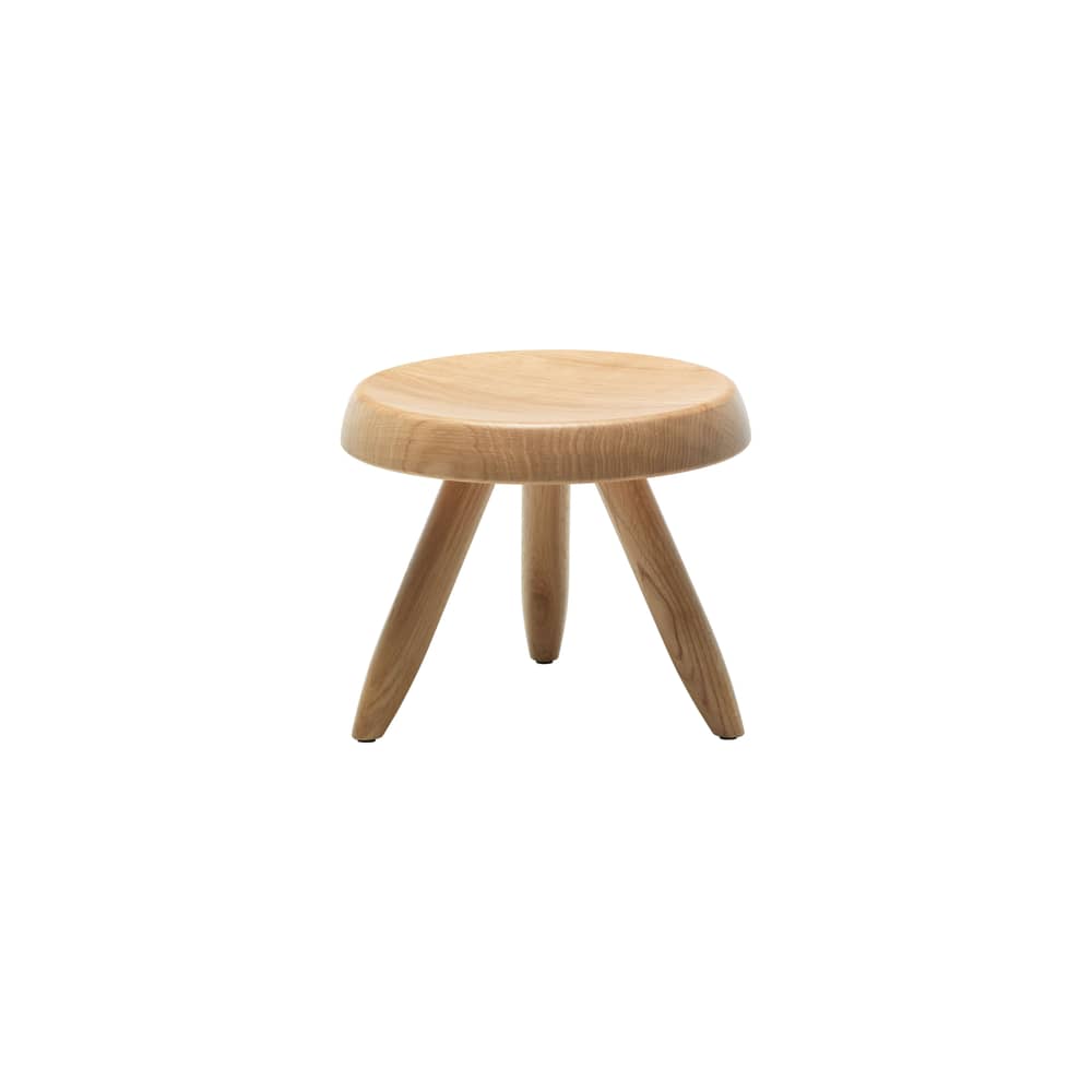 Berger Stool natural wood / Charlotte Perriand, 1953-61 - Ø 33 x H 26.7 cm - CASSINA - Natural oak - Solid oak