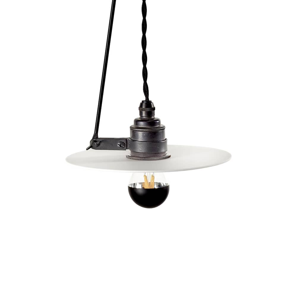 Suspension Luna Small   / Orientable - Ø 18 cm / Porcelaine & acier - Serax - Ø 18 cm / Blanc & noir - Acier, Porcelaine