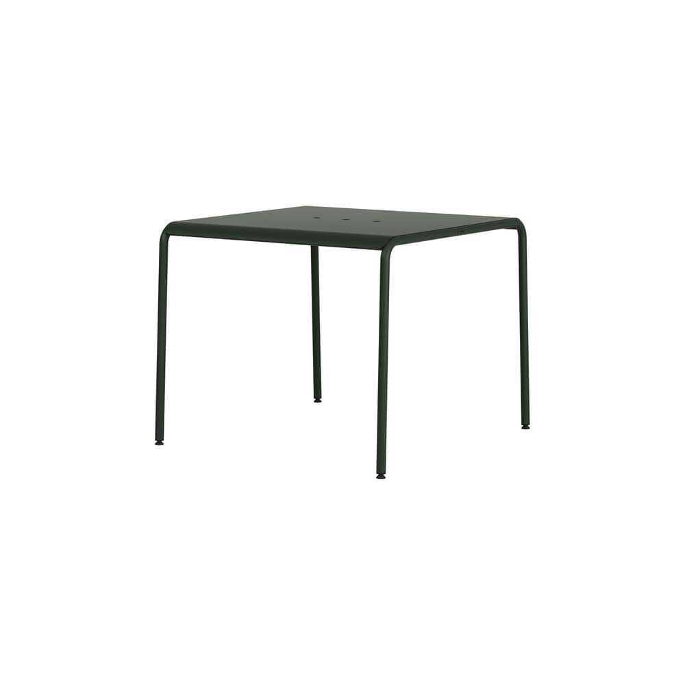 Table carrée Panorama métal vert / 90 x 90 cm - 2 places - TIPTOE - Vert Forêt - Acier thermolaqué
