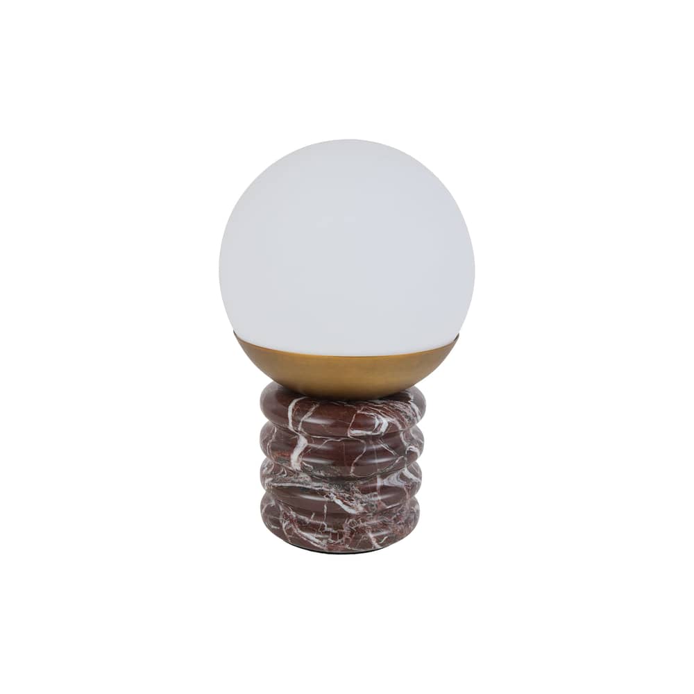 Noctis Table lamp stone red / Marble - NV GALLERY - Red marble / White marble & brushed brass - Glass, Iron, Marble