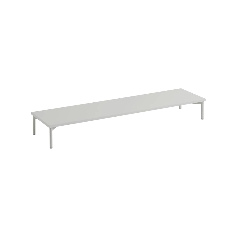 Accessory wood grey / Base, legs W 131 x D 35 x H 17 cm - For Stacked Medium or Large Units - Muuto - Grey - Painted MDF, Steel