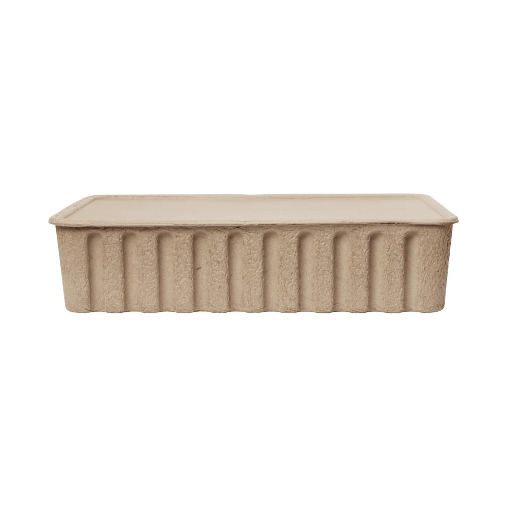 Set de 2 boîtes Paper Pulp XL / Empilables - 42 x 65 x H 15 cm - Ferm Living - Marron - Pâte de papier recyclé