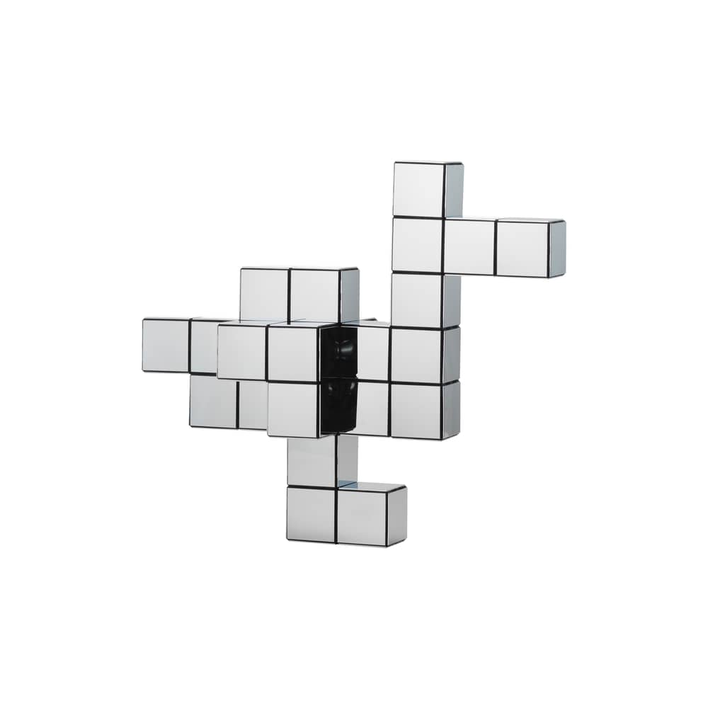 Decorazione Panton Cubes Duck materiale plastico argento / Kit anatra - Verner Panton, 1974 - Vitra - Anatra / Cromato - ABS riciclato