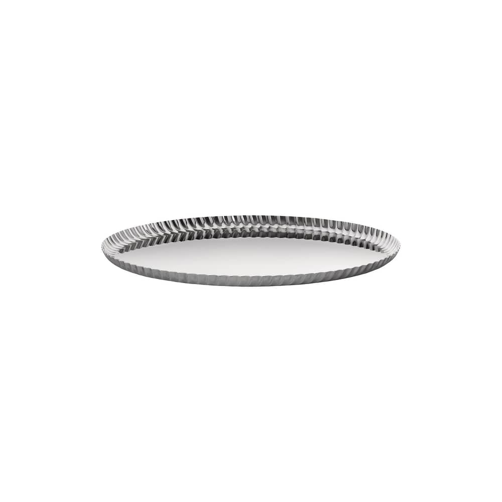 Plateau Pleats métal / Ø 31 cm - Alessi - Acier poli - Acier inoxydable