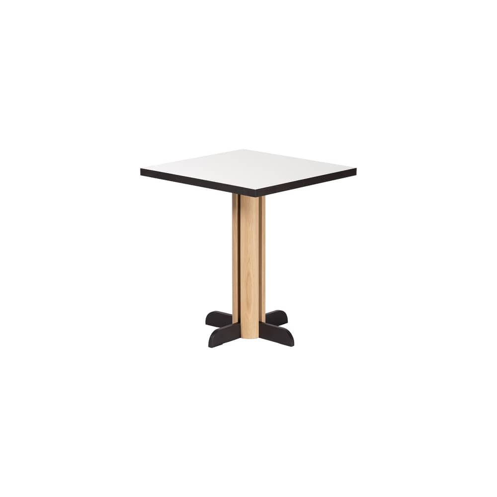 quadratischer Tisch Toucan holz weiß / 65 x 65 cm - KANN DESIGN - Weiß - massive Eiche, Polyrey® HPL-Schichtstoff, Stahl