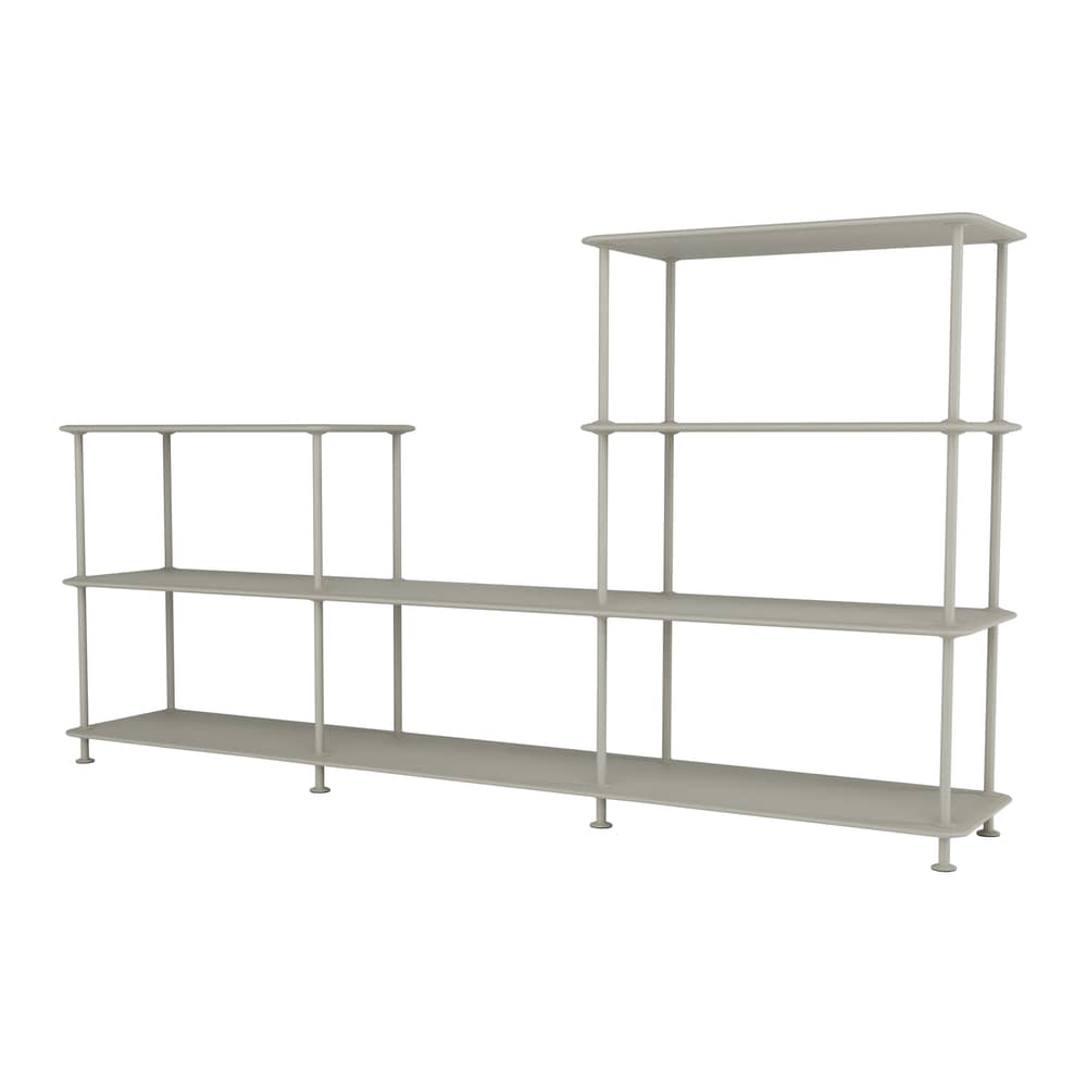 Regal Montana Free 312000 holz grau / B 203.4 x T 38 x H 109.9 cm - MONTANA - Fennel 144 - lackierte Holzfaserplatte, lackierter Stahl