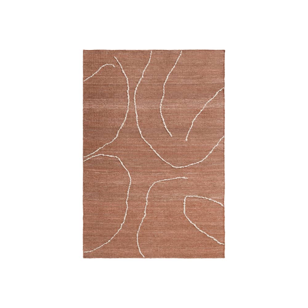 Tappeto Gesso tessuto arancione / 140 x 200 cm - Ferm Living - 140 x 200 cm / Terracotta - Cotone, Iuta, Lana
