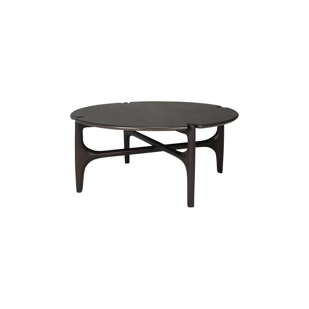 Tavolino PI legno marrone / Ø 80 x H 35 cm - Ethnicraft - Ø 80 x H 35 cm / Mogano scuro - Mogano massiccio tinto