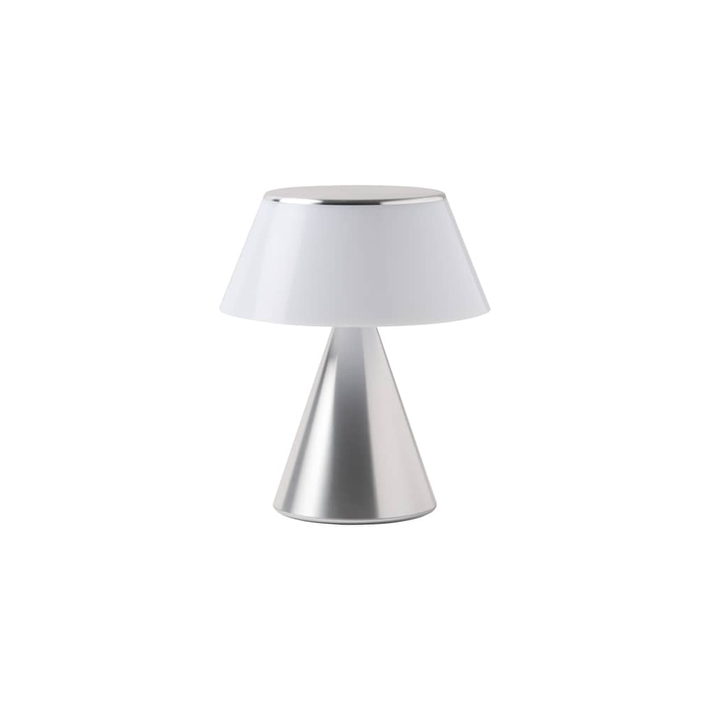 Luma Large Wireless rechargeable outdoor lamp metal silver / LED - Ø 15.6 x H 18 cm - Lexon - Polished aluminium - ABS, Aluminium