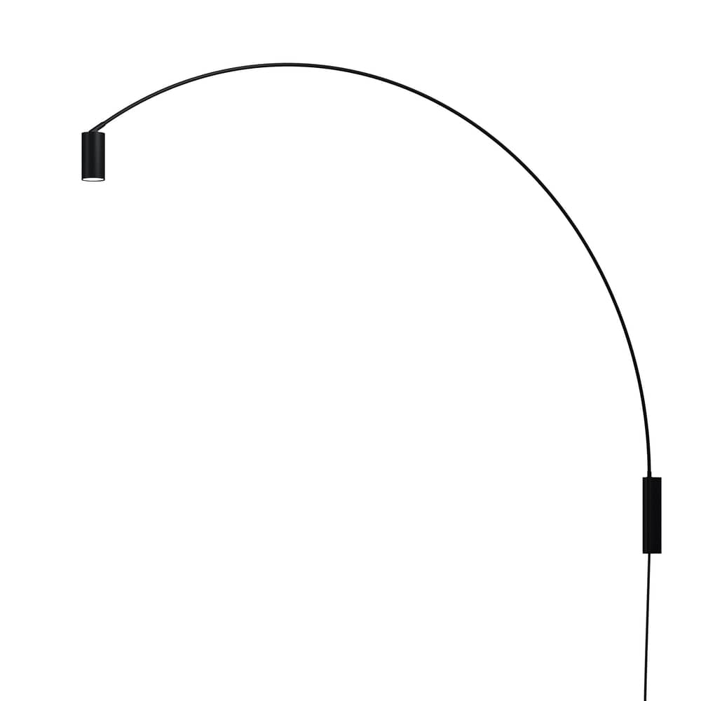 Applique avec prise Fox métal noir / LED - L 150 cm / Pivotant & orientable - Nemo - Noir mat - Acier, Aluminium