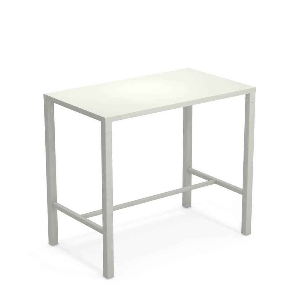 Table haute Nova métal blanc / 120 x 70 cm x H 105 cm - Emu - Blanc mat - Acier verni