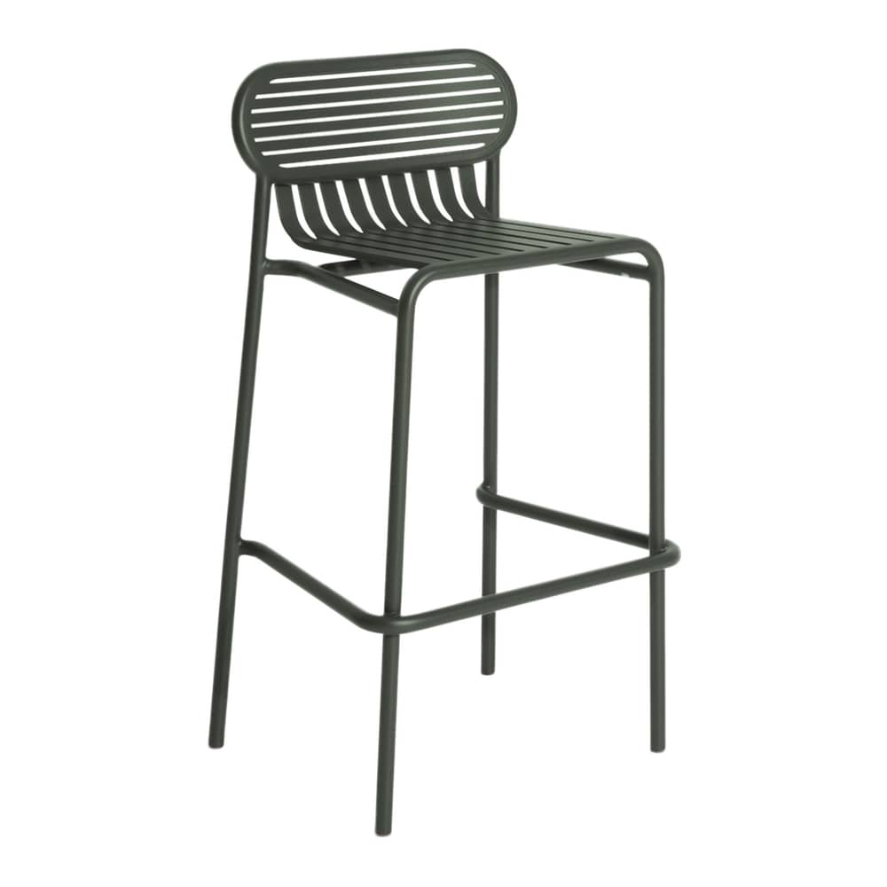 Tabouret de bar Week-End métal vert / Aluminium - H 80 cm - Petite Friture - Vert Bouteille - Aluminium thermolaqué époxy