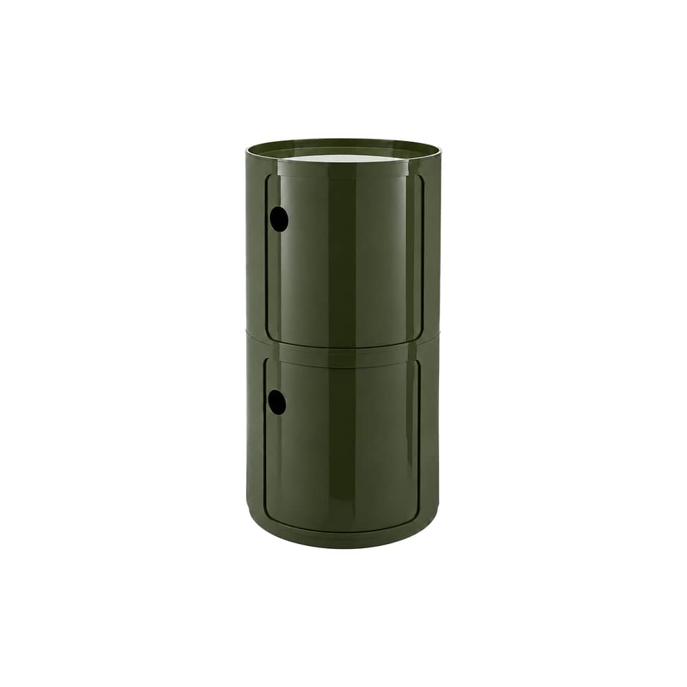 Ablage Componibili New Big HIGH plastikmaterial grün / 2 Schubladen – Ø 42 x H 76,5 cm - Kartell - Grün - ABS