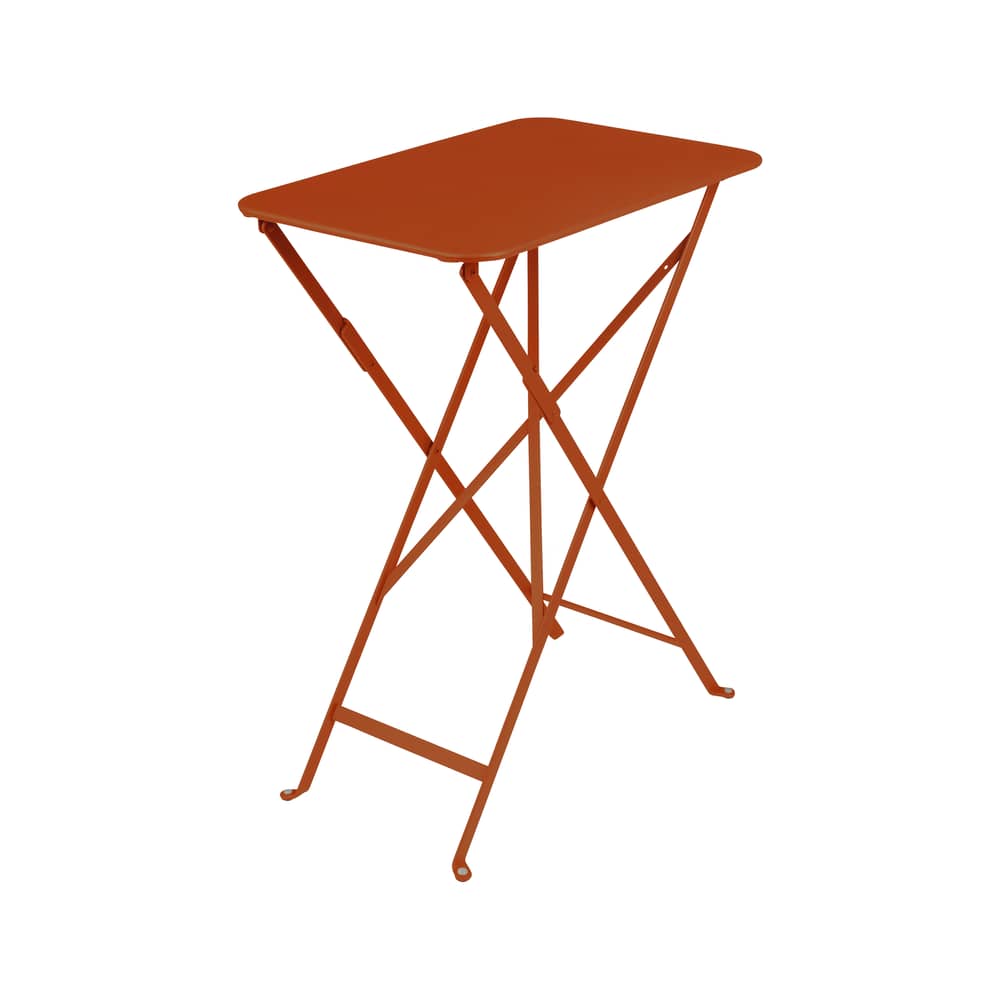 Bistro Foldable table metal orange / 57 x 37 cm - Steel / 2 persons - Fermob - Candied Orange - Lacquered steel