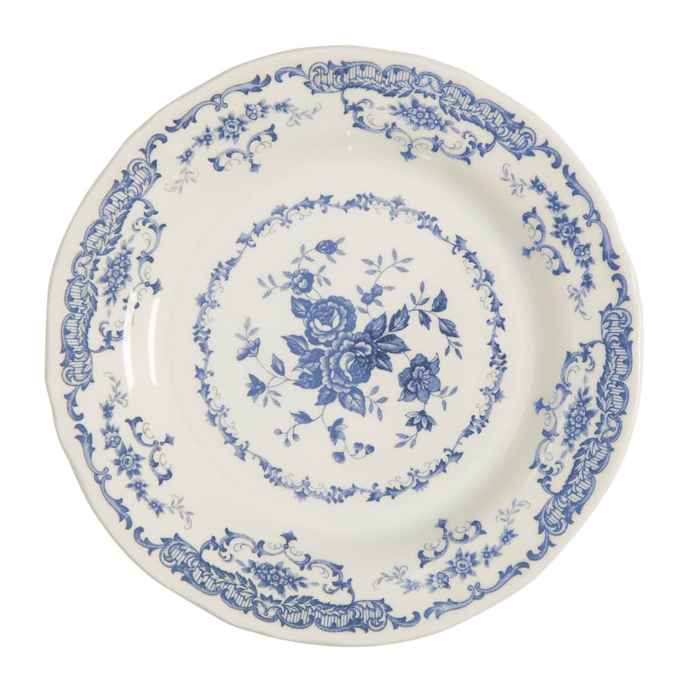 Piatto Rose ceramica bianco blu / Ø 26 cm - Bitossi Home - Blu - Ceramica Ironstone