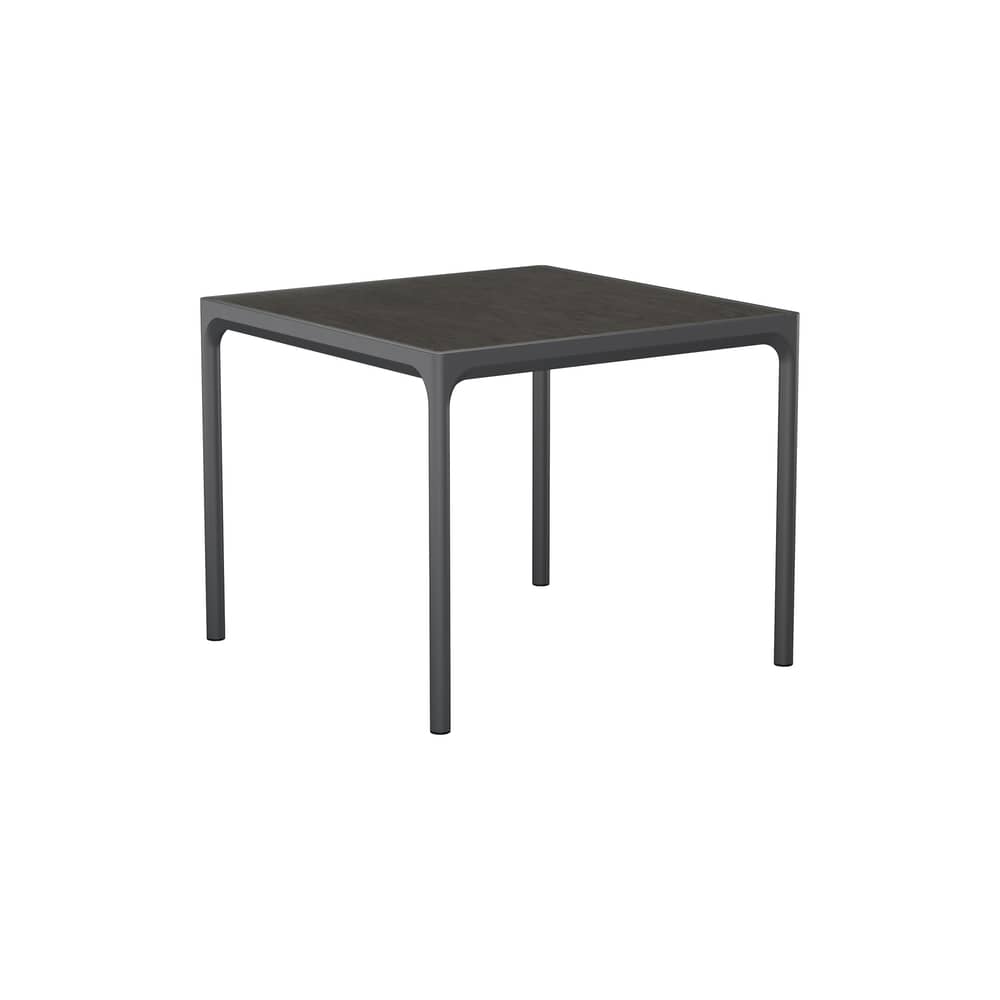 Table carrée Four Ceramic céramique noir / 90 x 90 cm - Houe - Graphite - Aluminium thermolaqué, Céramique