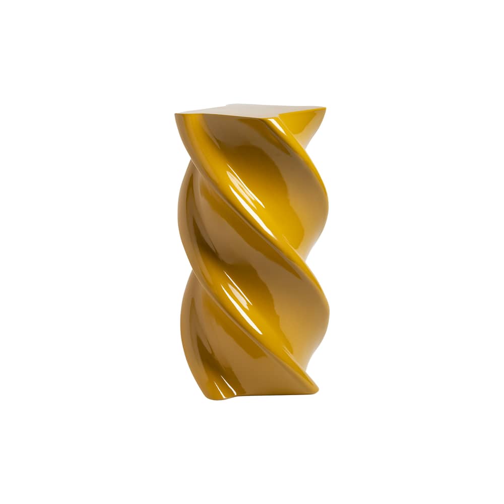 Table d\'appoint Marshmallow / Ø 29,5 x H 54 cm - Fibre de verre - & klevering - Ocre - Fibre de verre