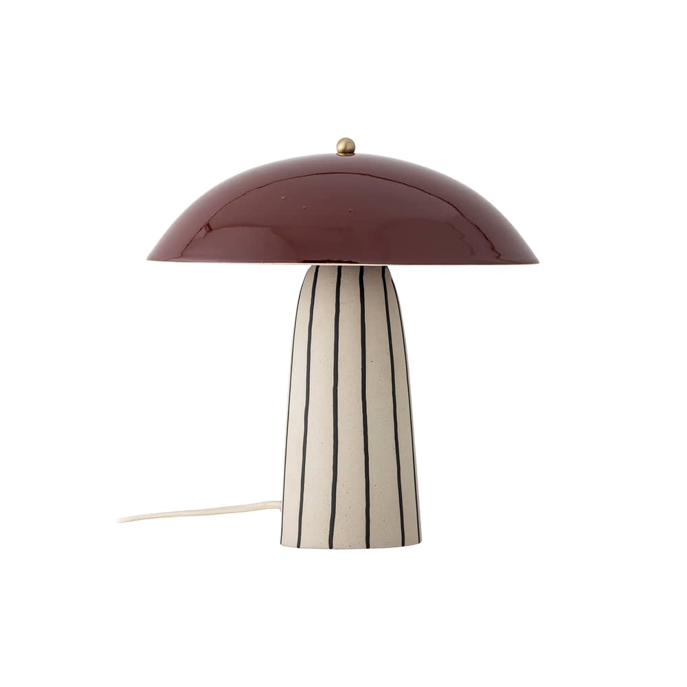 Arvid Table lamp ceramic red - Bloomingville - Burgundy - Sandstone