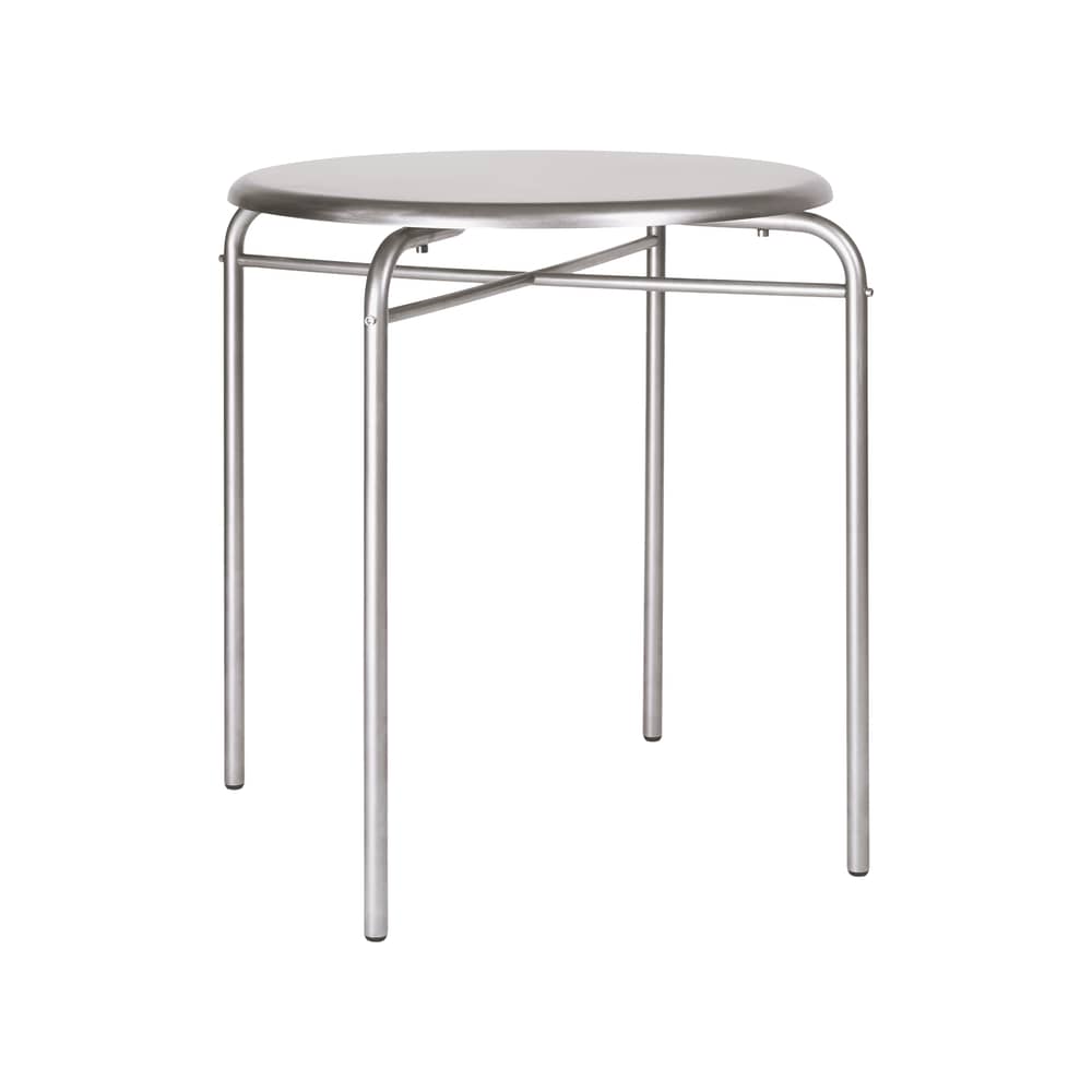 Tavolo rotondo Petit Rond OUTDOOR metallo / Ø 65 cm - Frama  - Acciaio spazzolato - Acciaio inossidabile satinato