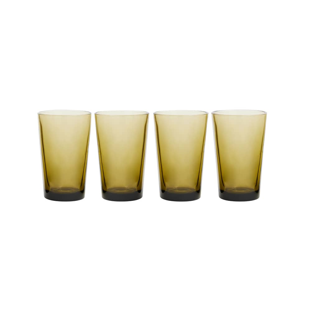 Bicchiere 70s glassware vetro verde / Set di 4 - 43 cl - HK LIVING - Verde affumicato - Vetro