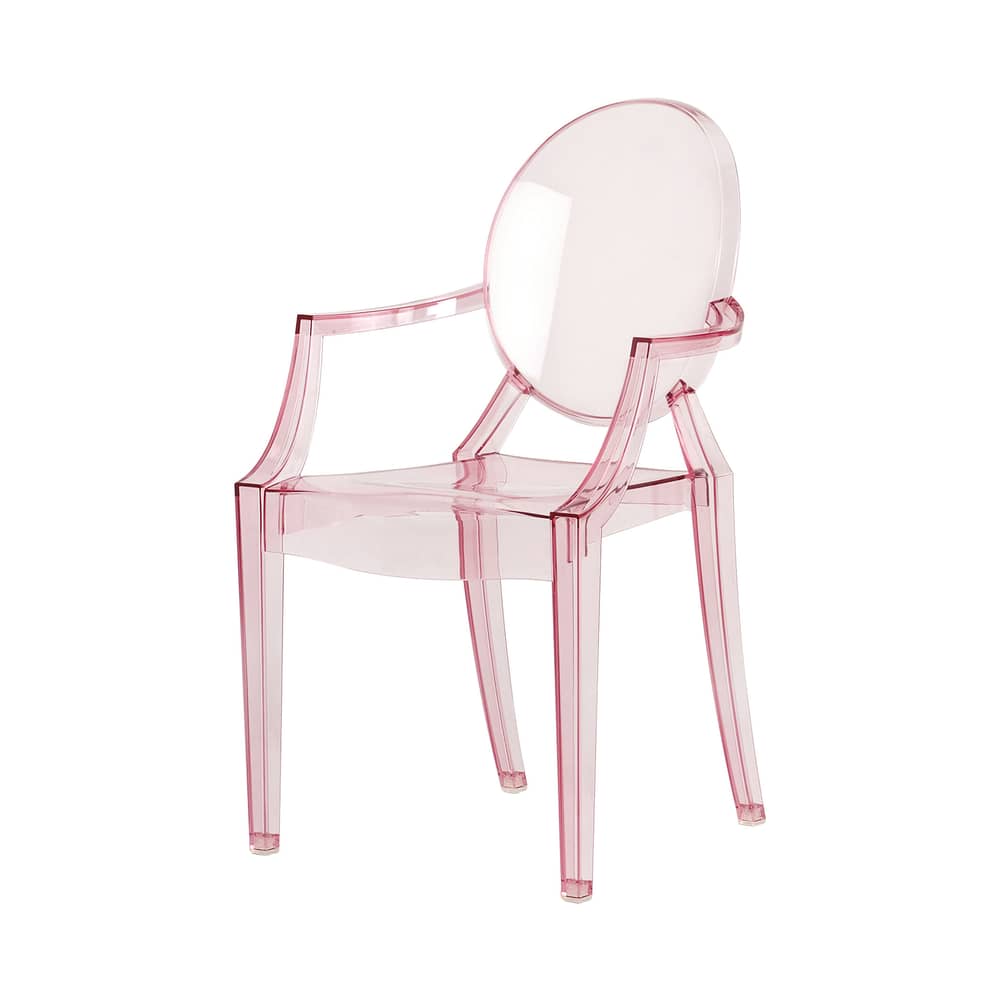 Fauteuil enfant Lou Lou Ghost plastique rose - Kartell - Rose transparent - Polycarbonate