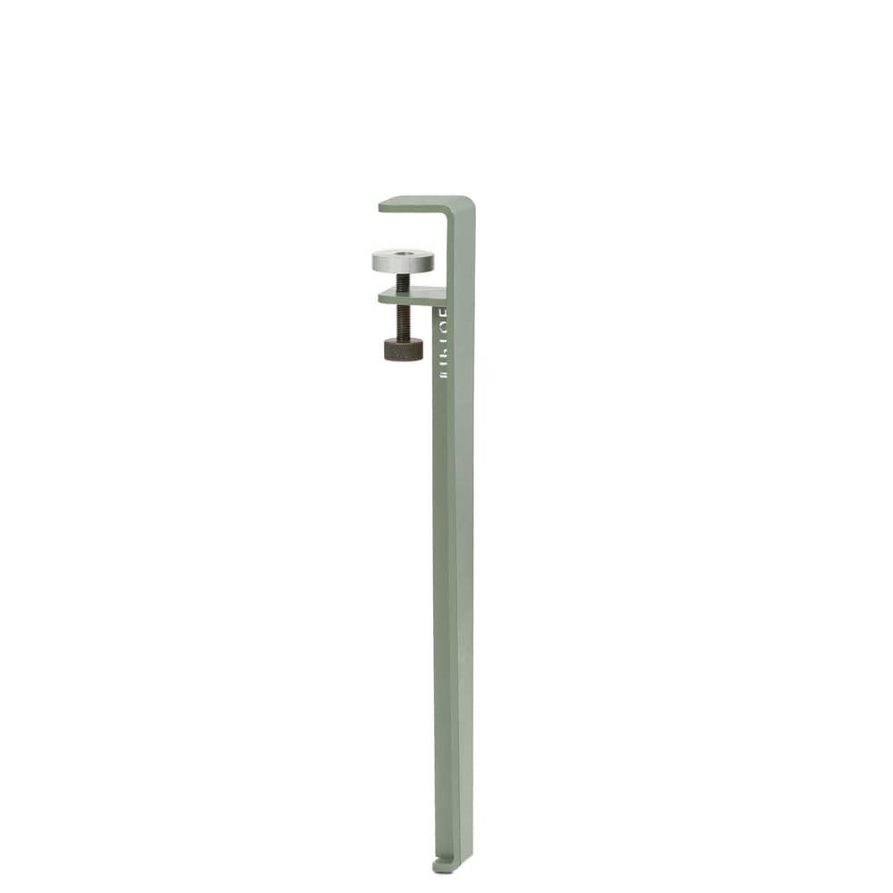 Pied  métal gris avec fixation étau / H 43 cm - Pour créer tables basse & banc / Seconde vie - TIPTOE - Gris Eucalyptus - Acier thermolaqué