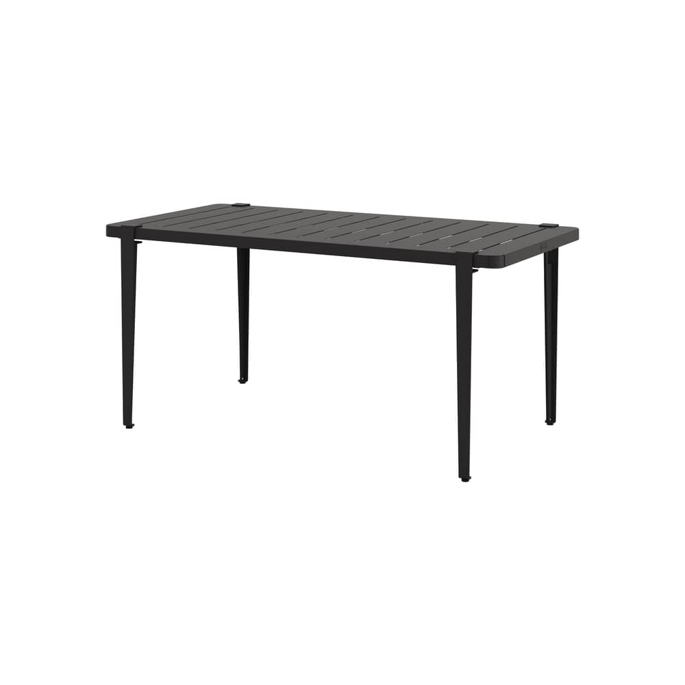 Midi Rectangular table metal black / 160 x 80 cm - 6 people - TIPTOE - Graphite black - Powder coated steel