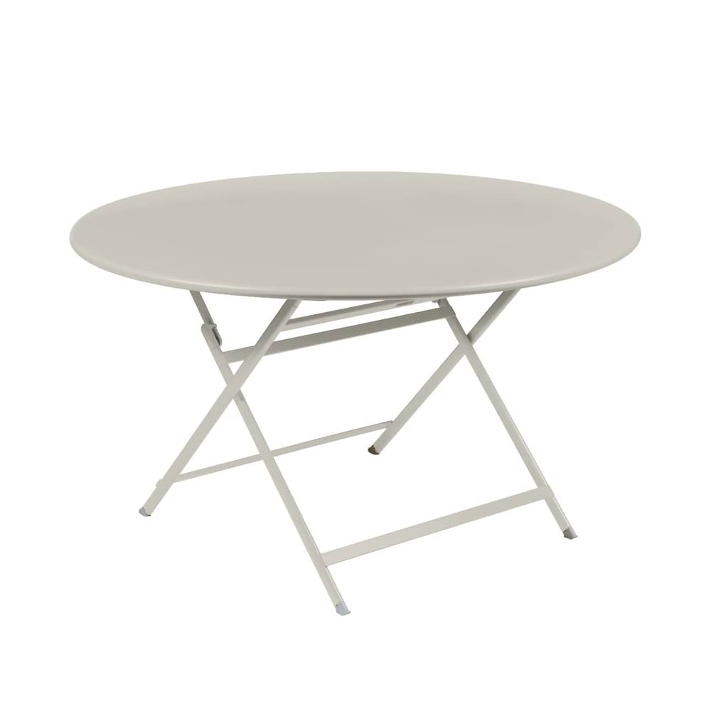 Table pliante Caractère métal gris / Ø 128 cm / 7 personnes - Fermob - Gris argile - Acier peint