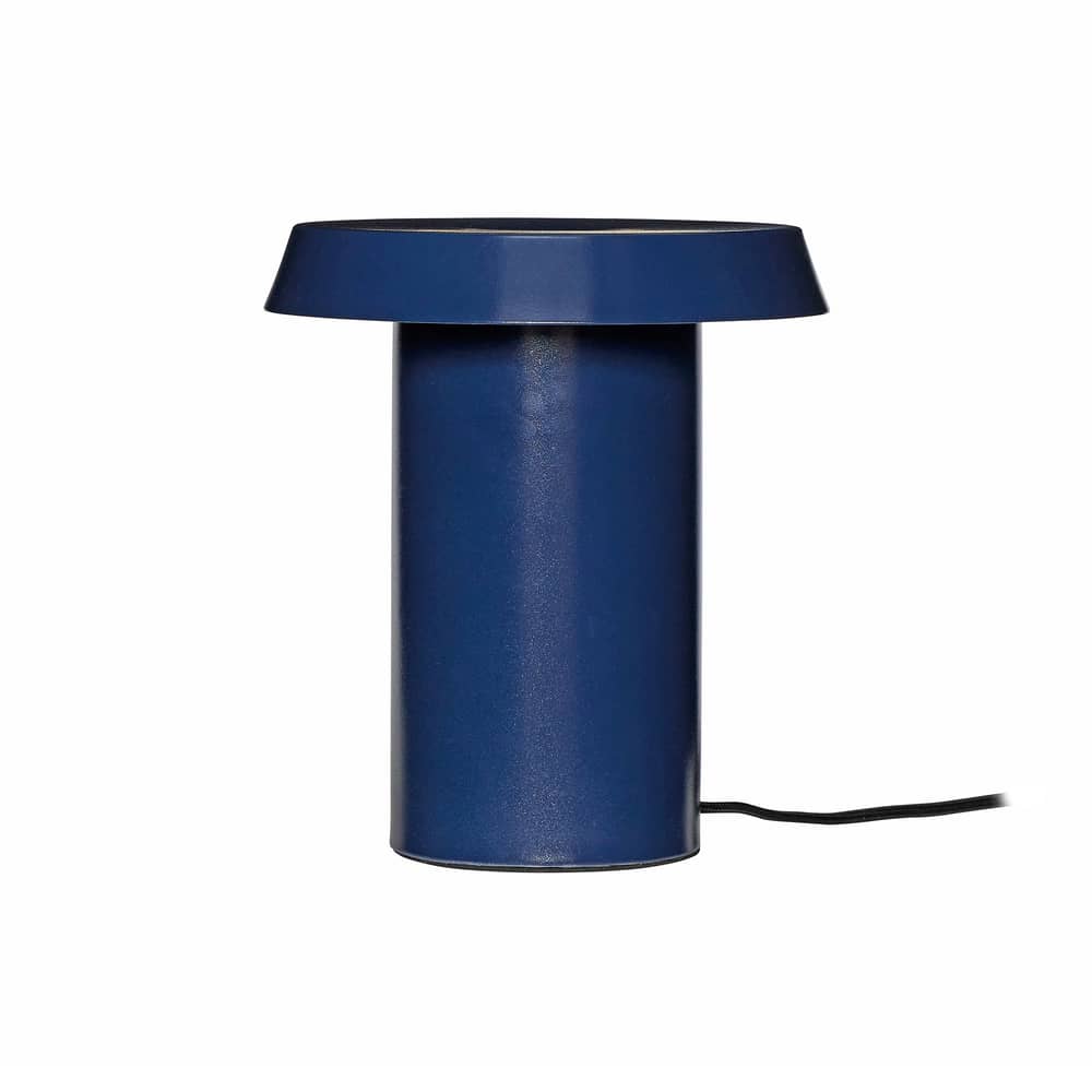 Tischleuchte Keen LED metall blau - HÜBSCH - Dunkelblau - lackiertes Eisen