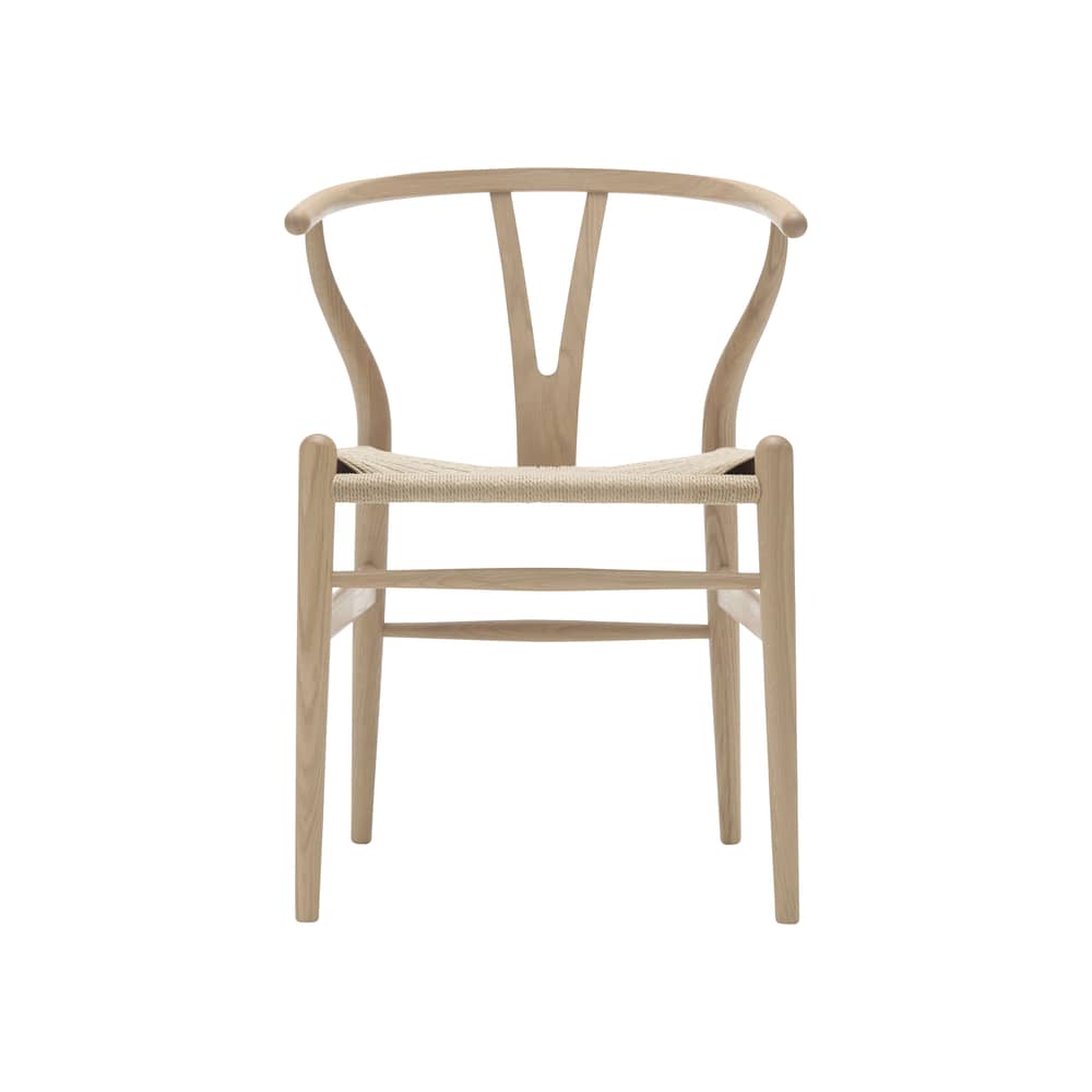 Chaise CH24 - Wishbone Chair / Hans J. Wegner, 1950 - Corde de papier - CARL HANSEN & SON - Chêne blanchi huilé FSC / Corde naturelle - Chêne blanchi, Corde en papier