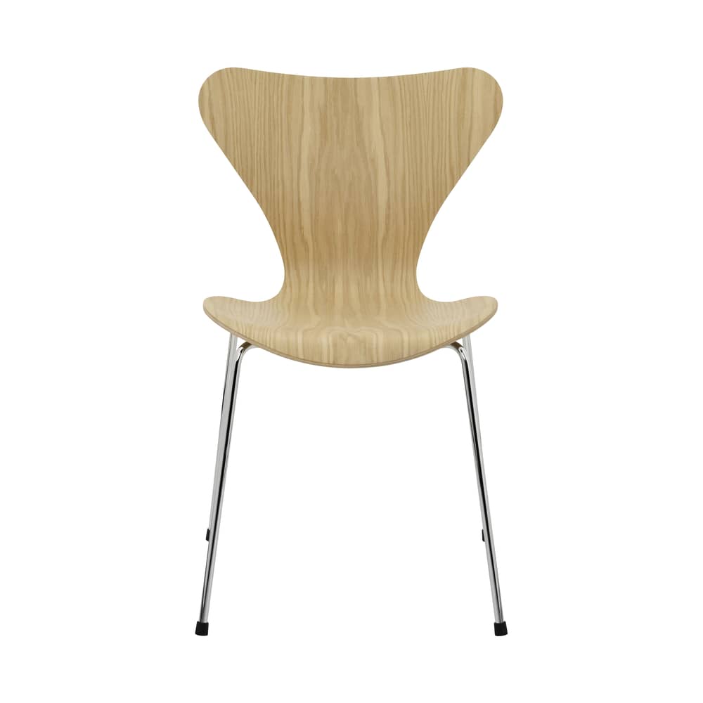 Chaise empilable Série 7 bois naturel / Bois naturel - Arne Jacobsen, 1955 - Fritz Hansen - Chêne / Pieds chromés - Acier, Contreplaqué de chêne verni