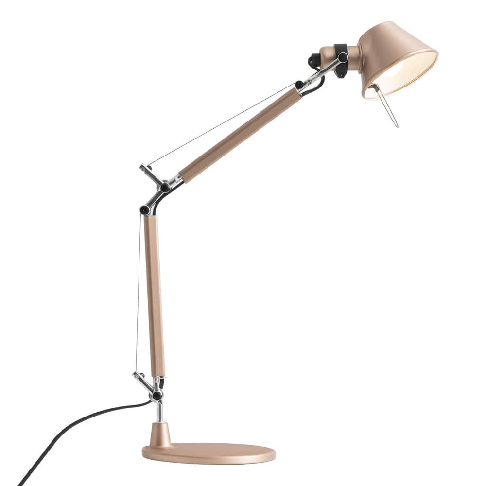 Lampe de bureau Tolomeo Micro métal cuivre / 1987 - Edition spéciale - Artemide - Cuivre anodisé (effet brossé) - Acier, Aluminium