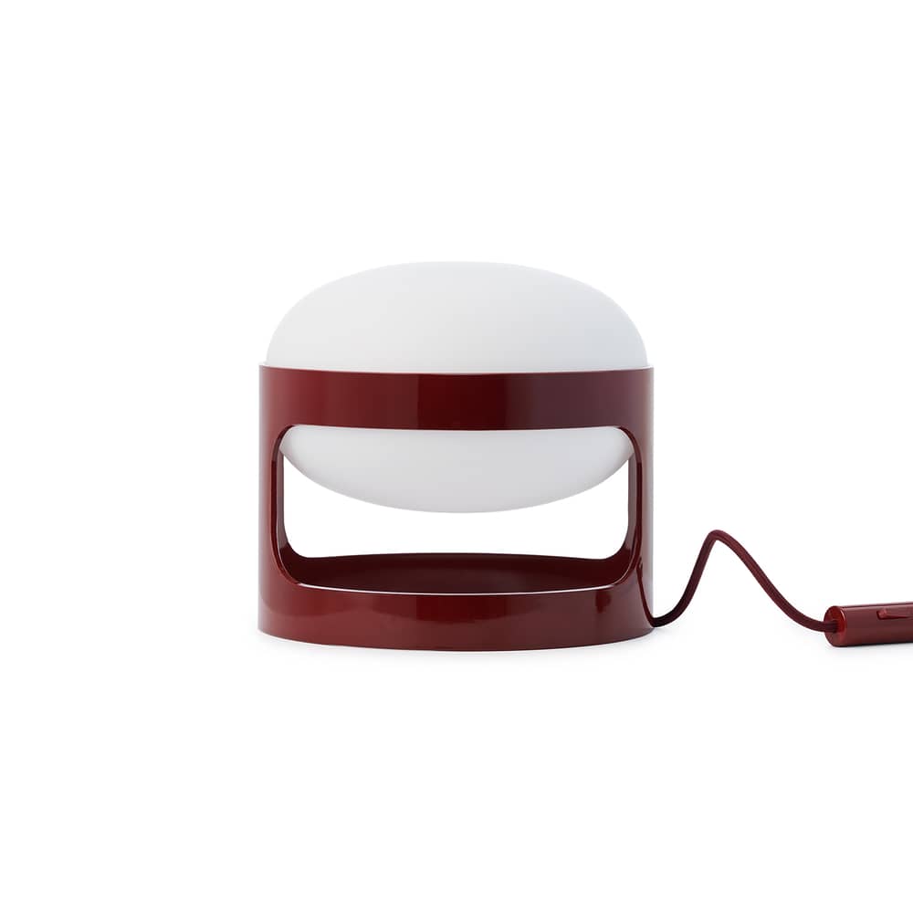 Lampe de table KD28 plastique rouge / Joe Colombo, 1967 - Recyclé - Kartell - Bordeaux - PMMA recyclé