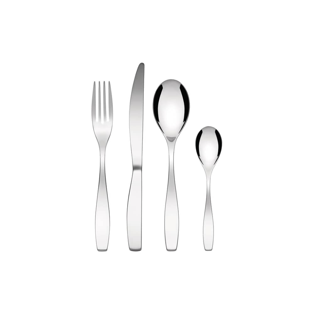 Ménagère Duna métal / 24 couverts - 6 personnes - Alessi - Acier poli - Acier inoxydable