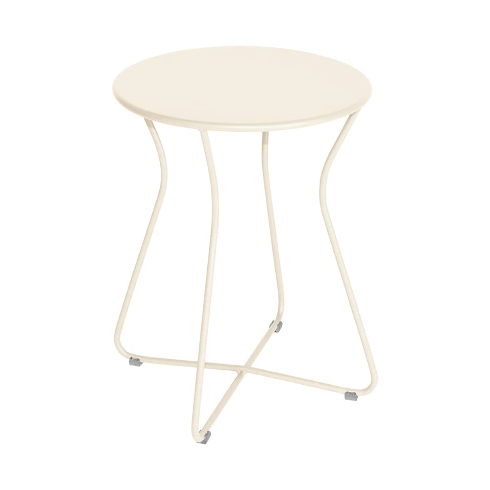 Tabouret Cocotte métal beige / Table d\'appoint - H 45 cm - Fermob - Beige latte - Acier laqué