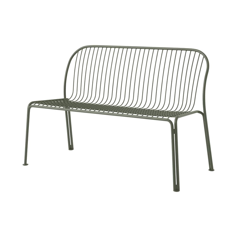 Banc avec dossier Thorvald SC111 métal vert / L 129 cm - &tradition - Vert bronze - Acier thermolaqué