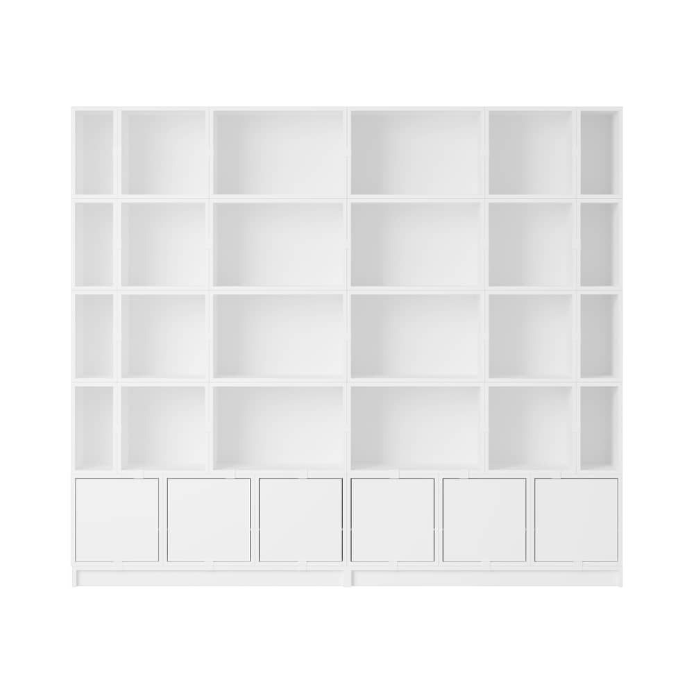 Bibliothèque Stacked bois blanc / Configuration 1 - L 262 x H 228 cm - Muuto - Blanc - Acier laqué, MDF peint