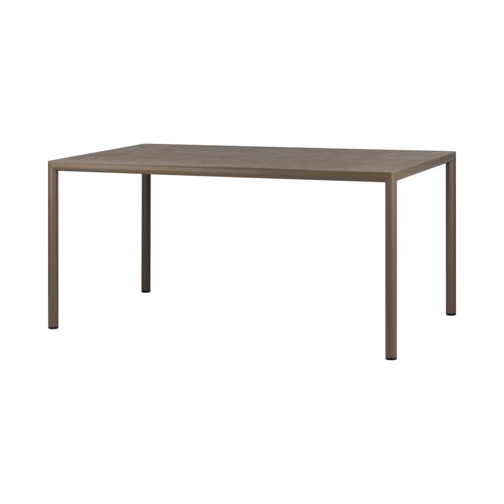 Piave Rectangular table composite material brown / 160 x 90 cm - Textured laminate - NARDI - Tabacco - Aluminium, HPL laminate
