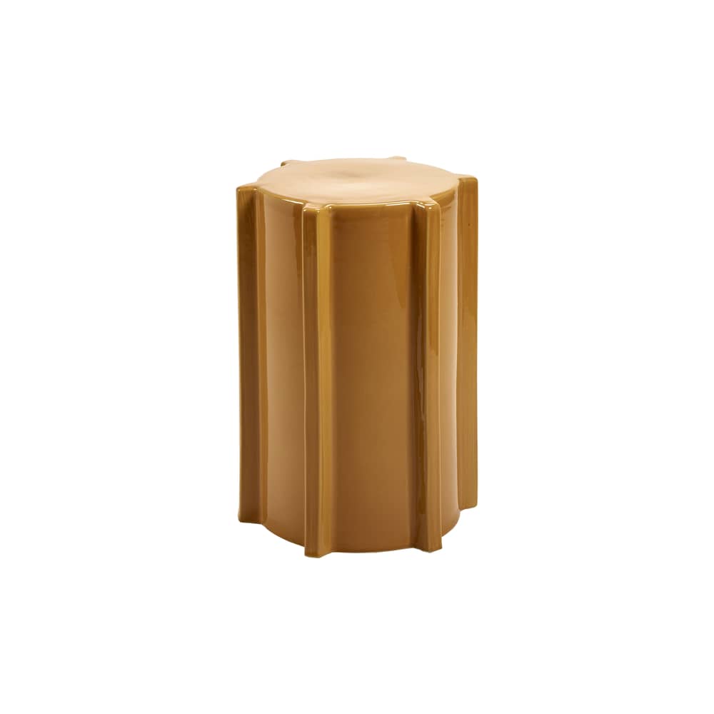 Table d\'appoint Pawn Geometric céramique jaune / Tabouret - Ø 31,3 x H 45 cm - Serax - Ocre - Grès émaillé