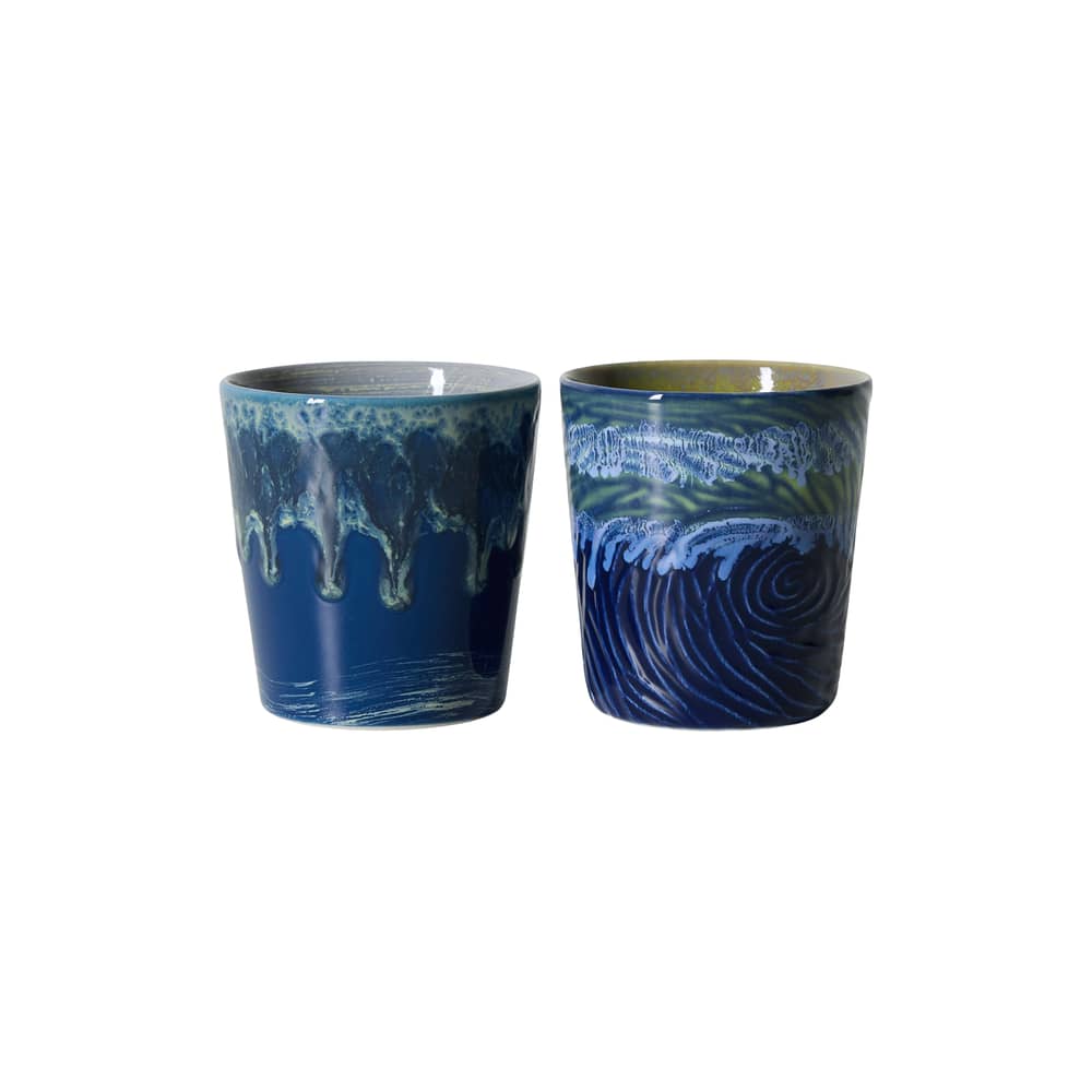Tazzina da caffè 70s ceramics Van Gogh ceramica blu / Set di 2 - 23 cl - HK LIVING - Notte stellata - Gres smaltato